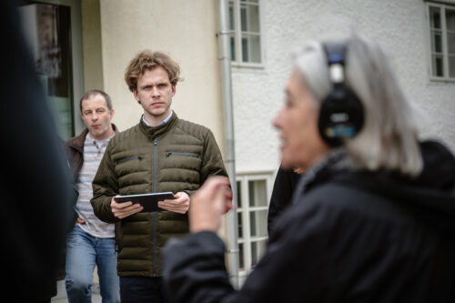 Aufnahme für den Radiobeitrag während der Abschlussveranstaltung