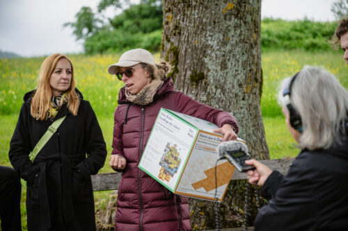 Aufnahme für den Radiobeitrag bei der Abschlussveranstaltung